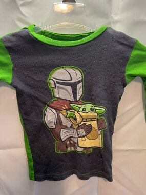 Star Wars Kids PJ Set - Gray and Bright Green Logo